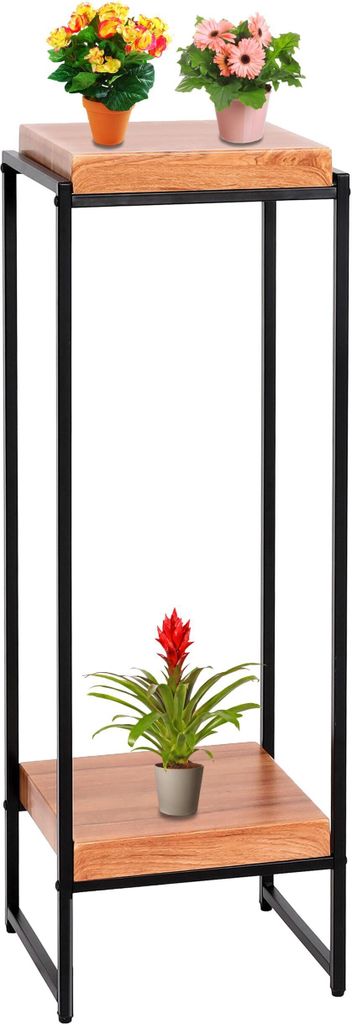 Blumentisch MCW-K71, Blumenregal Beistelltisch Pflanzregal, MVG- MDF Metall naturfarben, 101cm