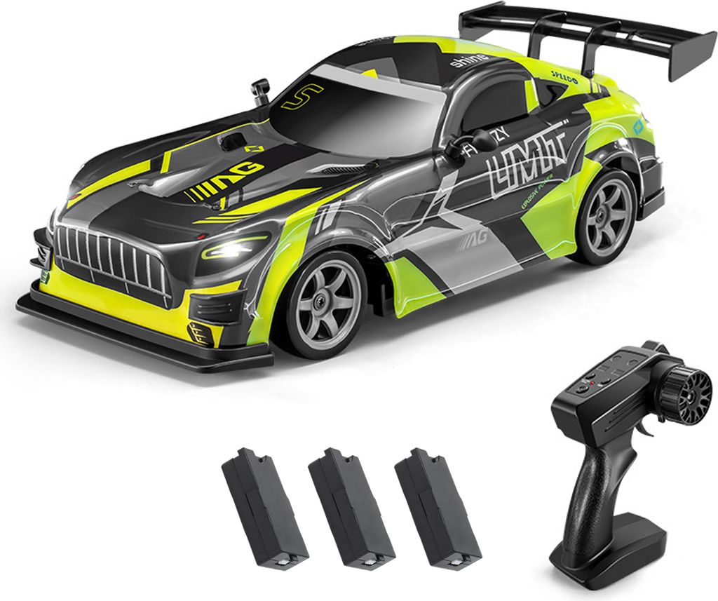 Ferngesteuertes Auto, 2,4 GHz 4WD-Driftfahrzeug im Massstab 1:16 mit LED-Beleuchtung, Elektroauto-Spielzeuggeschenke fuer Jungen, Maedchen und Kinder