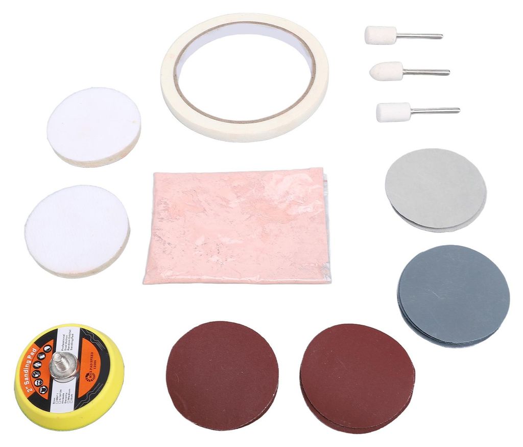20-teiliges Polierset für Uhrengläser: Polierpulver, Filzpad, Polierscheibe und Schleifpapier – Set zur Kratzerentfernung und Reparatur