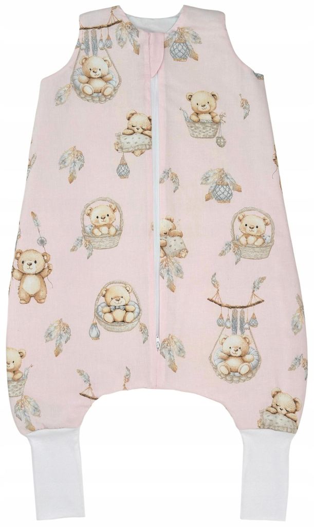 Gefütterter Babyschlafsack mit Füßen und Socken 1.0 TOG 100% Baumwolle L 110-122