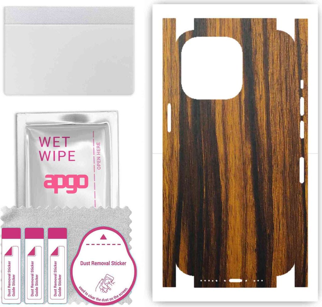 apgo Rückseite + Seiten Schutzfolie, Skin, kompatibel mit Apple iPhone 13 Pro, Hinten Displayschutzfolie aus Vinylfolie, kratzfest, einfache Monta...