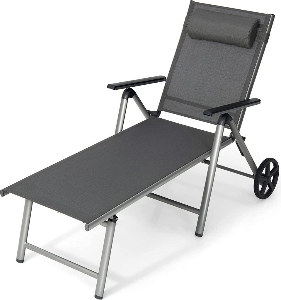 GOPLUS Liegestuhl Outdoor, klappbare Sonnenliege mit 2 Produktbild 
