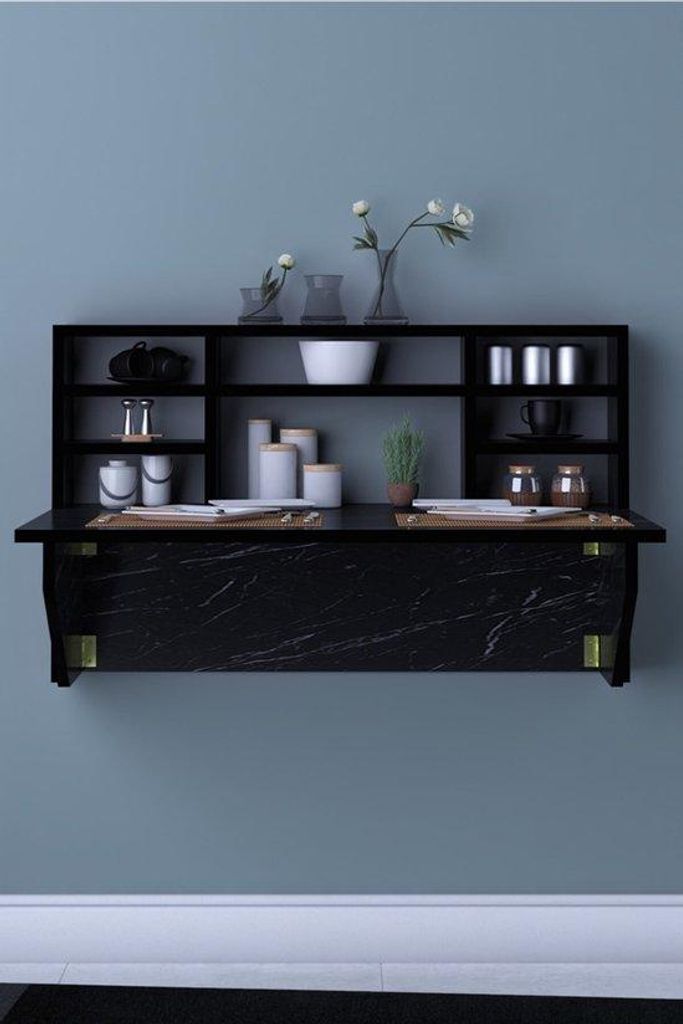 Dekornik Wandklapptisch Kardelen mit Stauraum, klappbarer Wandtisch, 90x50 cm,