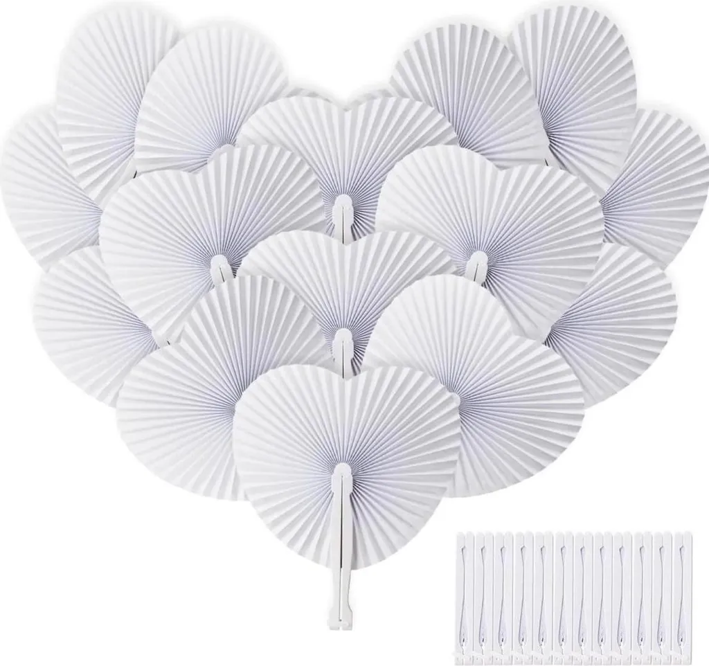 Ventaglio Matrimonio Bianco ZOOI - Set 24 Pezzi Decorazioni Feste