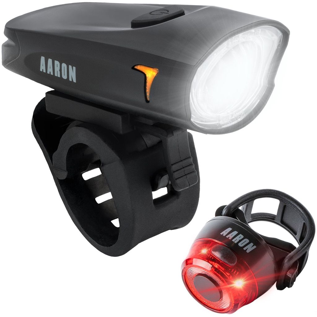 AARON LED Fahrradlicht Set mit starkem Akku