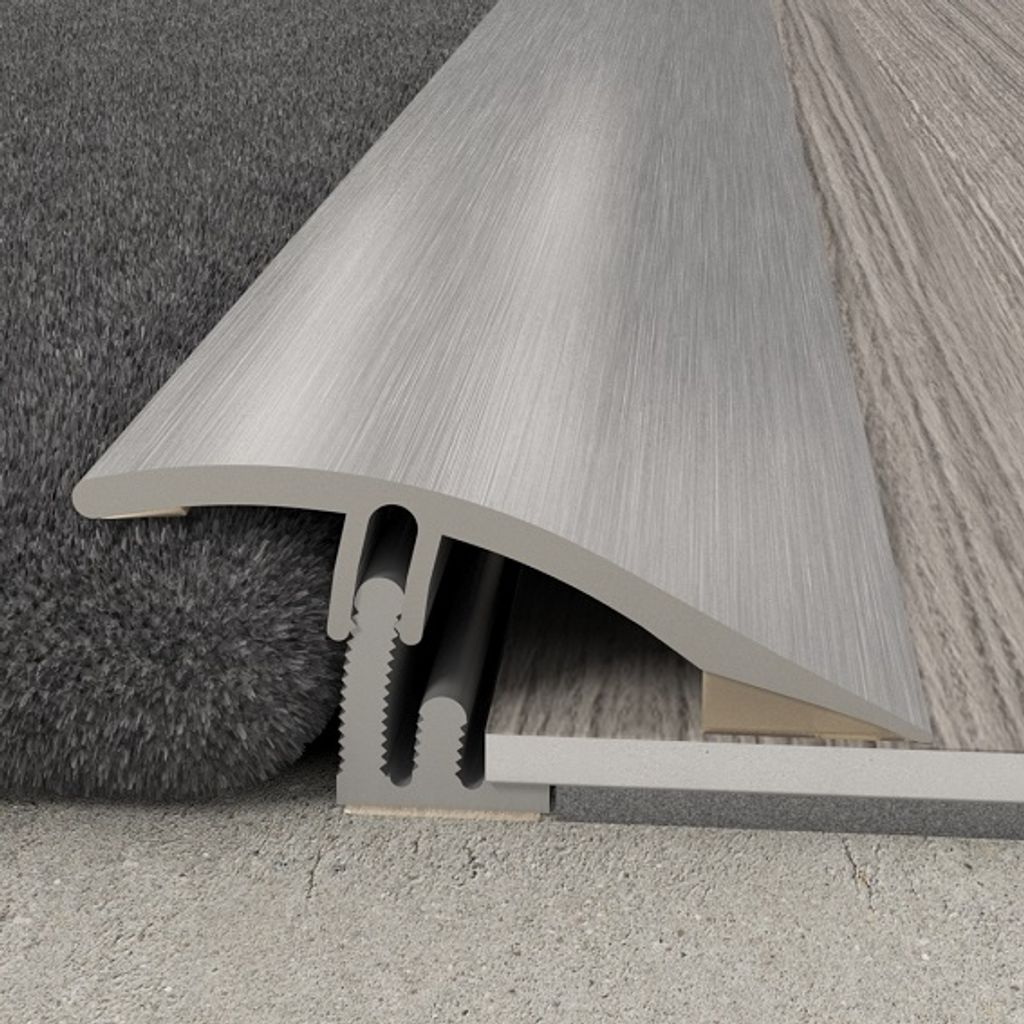 Übergangsprofil 38x10,23x930 mm Aluminiumprofil 2 in 1 Übergangsleiste Ausgleichsprofil Silber