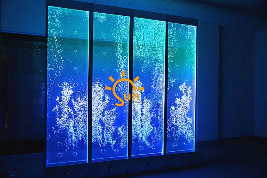 Moderne Trennwand Wasser Wände LED Wasserwand Beleuchtete Wand Säulen 120x240cm