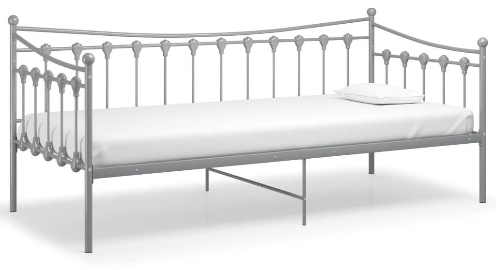 vidaXL Rám rozkladacej pohovky sivý kovový 90x200 cm Obrázok produktu 