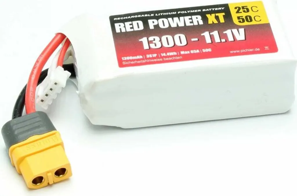 Batterie LiPo Pichler RED POWER XT 1300 mAh 11.1V 3S pour RC 15413