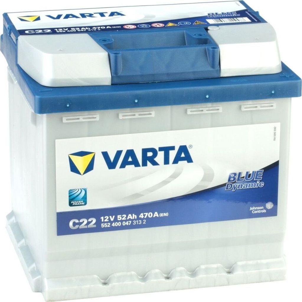 Varta Blue Dynamic, 52 Ah, 12 V, 470 A, Auto, B13, Blau, Produktbild 