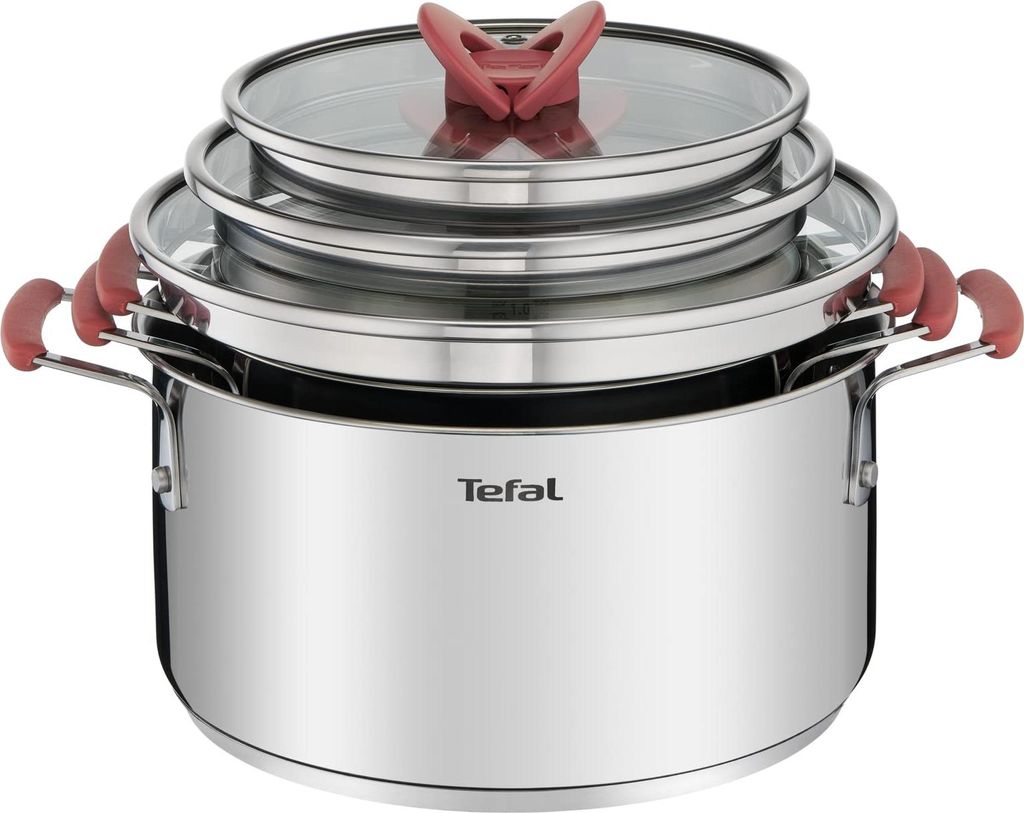 Topfset Tefal Opti'Space Edelstahl 6-teilig Produktbild 