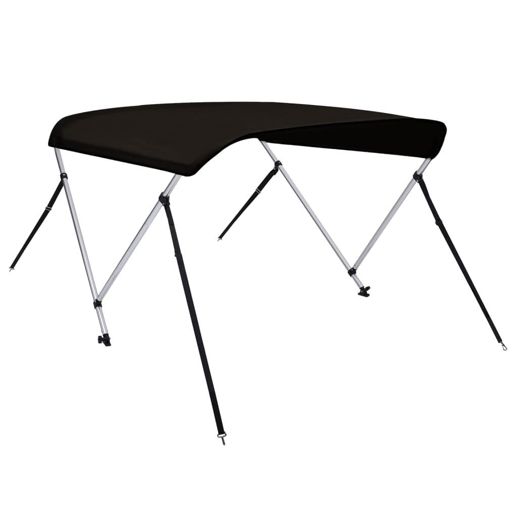 vidaXL 2-Bow Bimini Top Schwarz 180x150x110 cm