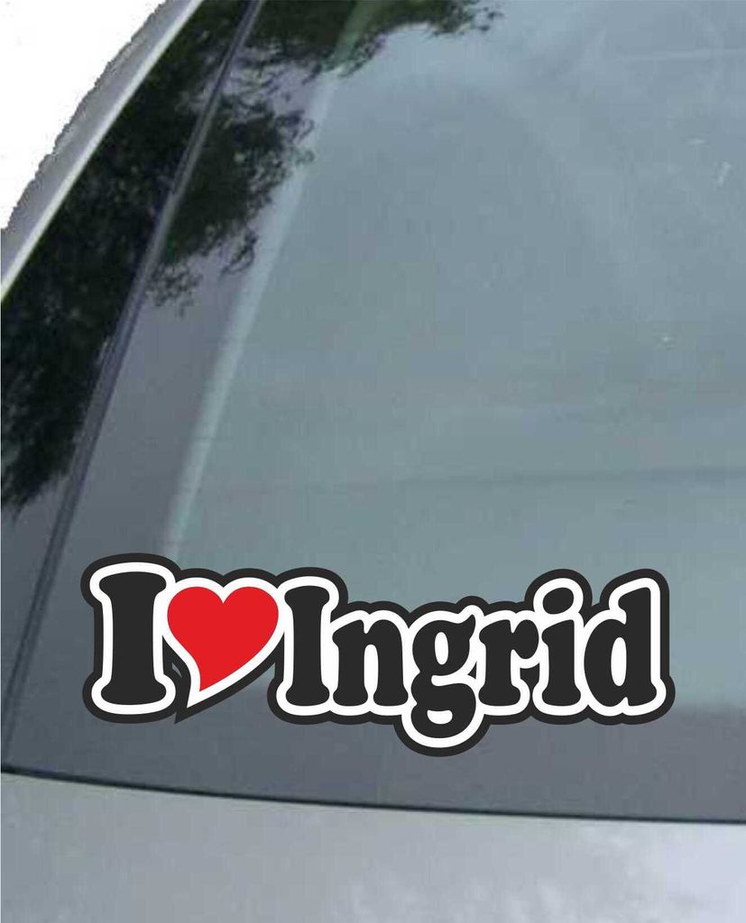 INDIGOS UG - Aufkleber / Autoaufkleber - I Love Heart - Ich liebe mit Herz 15 cm - I LOVE Ingrid- Auto LKW Truck - Sticker mit Namen vom Mann Frau ...