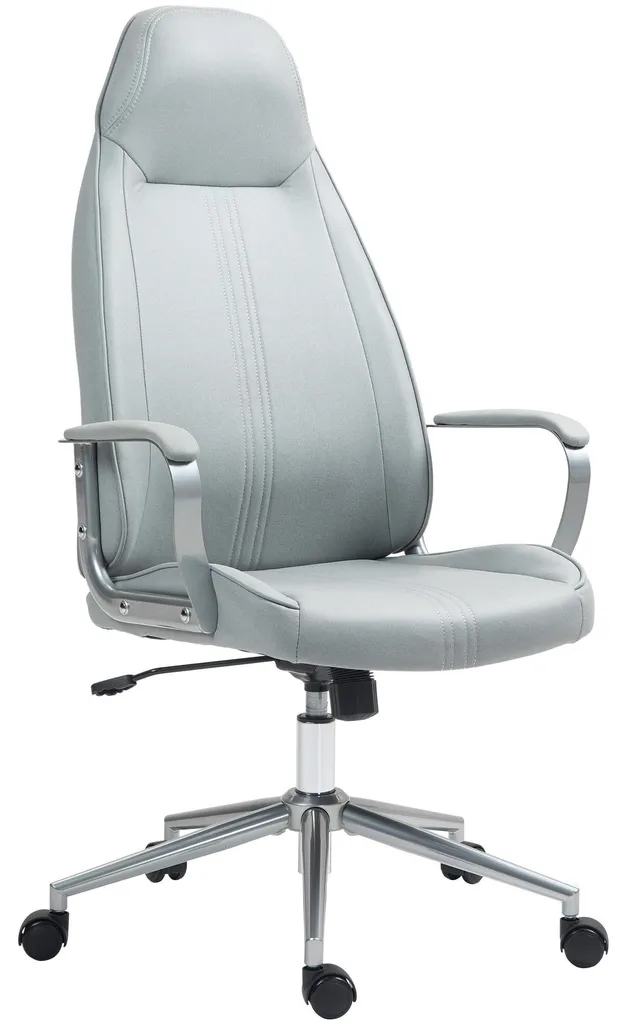 Fauteuil de bureau gris contre le mal de dos réglable et bascule confort