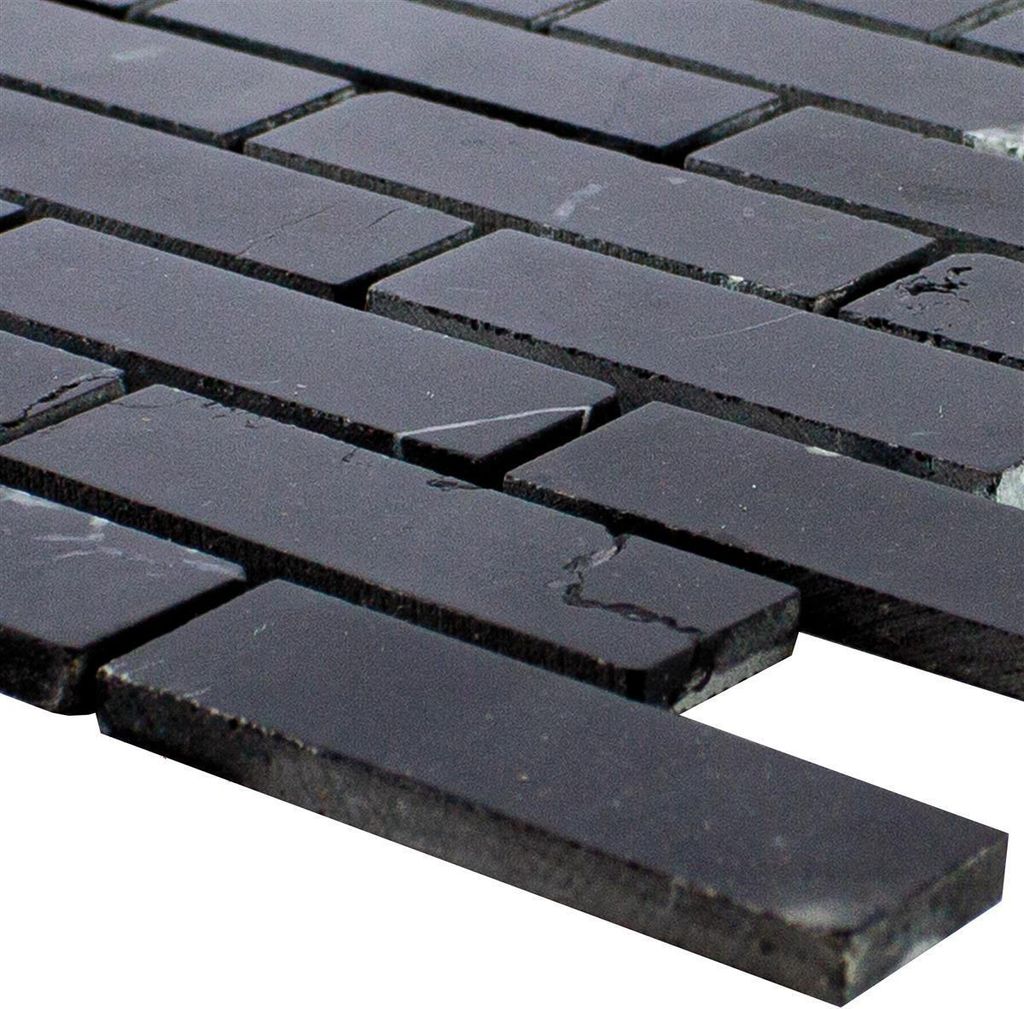 Marmor Naturstein Mosaik Fliesen Avalon Schwarz