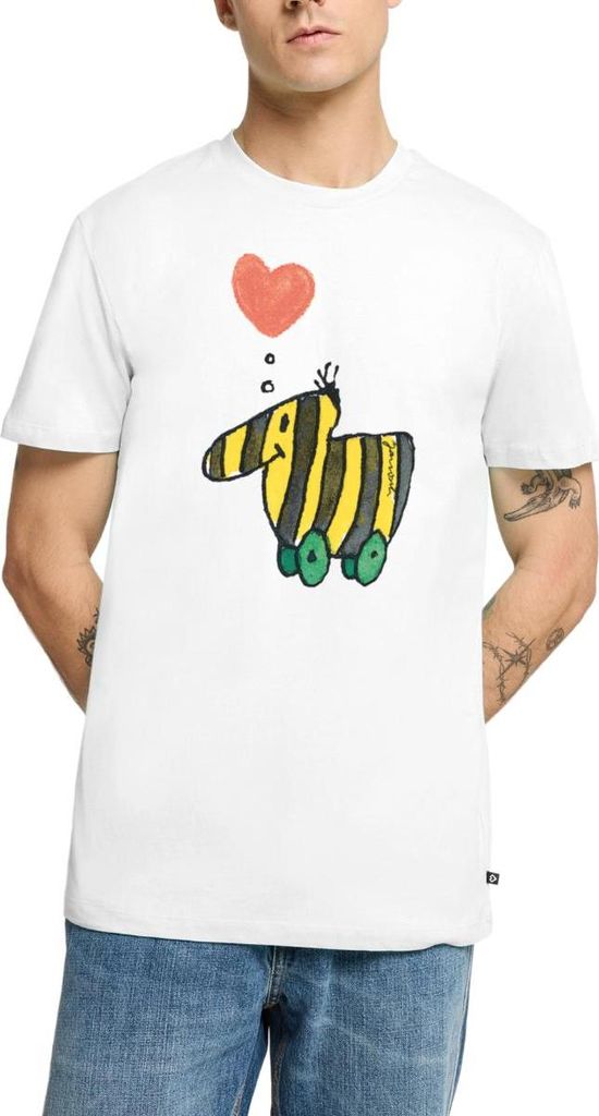 Spreadshirt Janosch Große Tigerente Mit Herz Liebe Männer Premium T-Shirt, M, Weiß