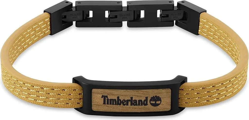 Bracelet Timberland TDAGB0002702 Jaune - Cuir Véritable et Acier IP
