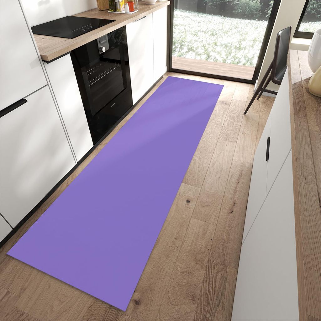 Küchenteppich 80x280cm rutschfest & abwischbar PVC Läufer - Violetter Hintergrund I