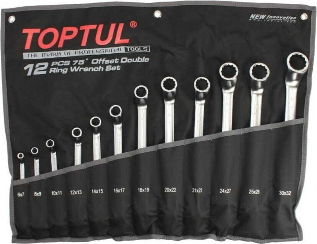 TOPTUL Doppel-Ringschlüsselsatz GPAI1202 Chrom-Vanadium-Stahl 3.8kg