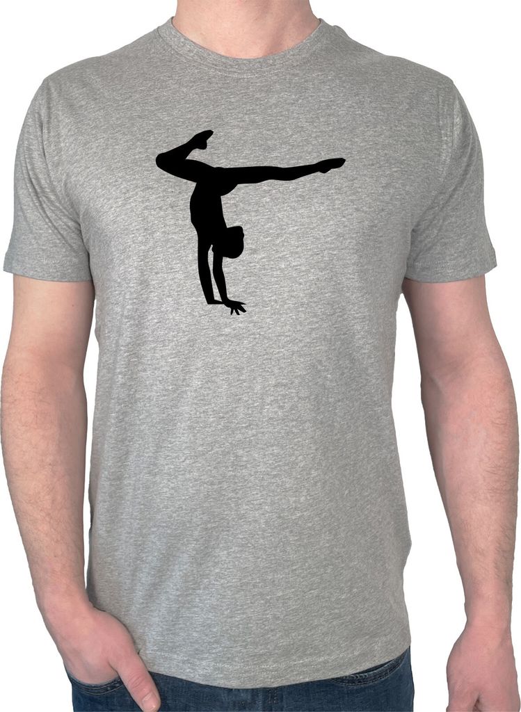 Huuraa Herren T-Shirt Turnen Gymnastik S Sport Grey Bio Baumwolle Fairtrade Herrenshirt Geschenkidee