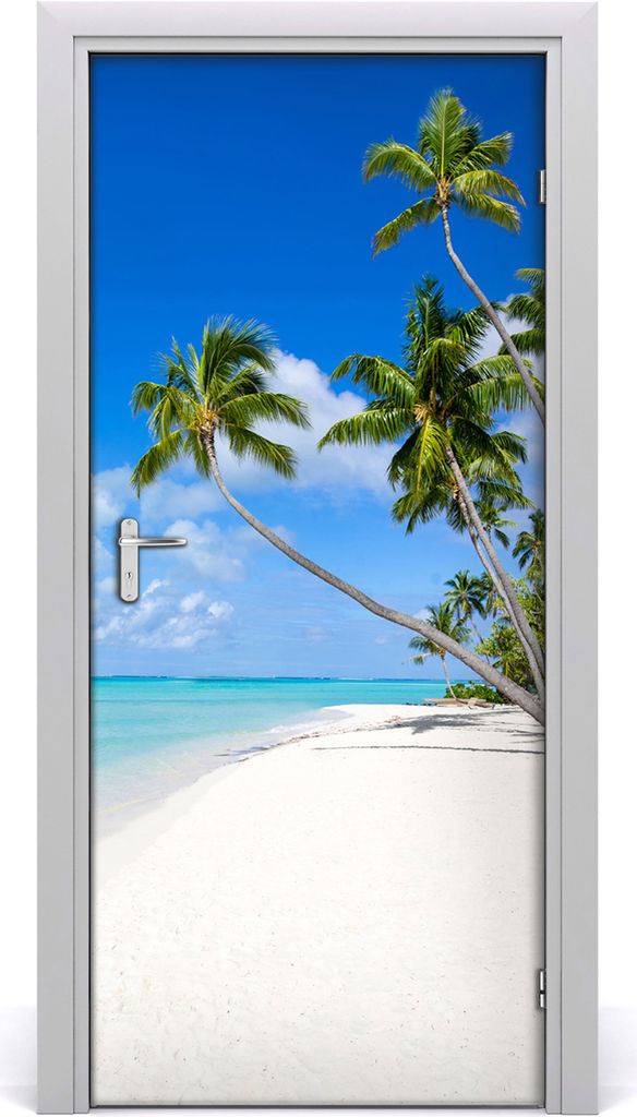 Tulup Türaufkleber 95x205 cm Dekorative Aufkleber Selbstklebend Wasserdichte Tapete Abnehmbar Schlafzimmer Wohnzimmer Wohnkultur - tropischer Strand