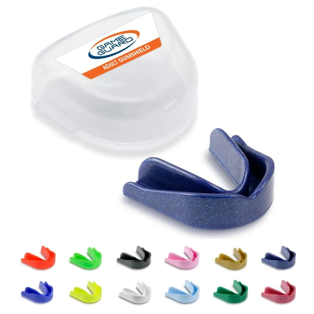 Protège-dents Adulte GameGuard Bleu Paillettes - Évitez les Chocs au Hockey