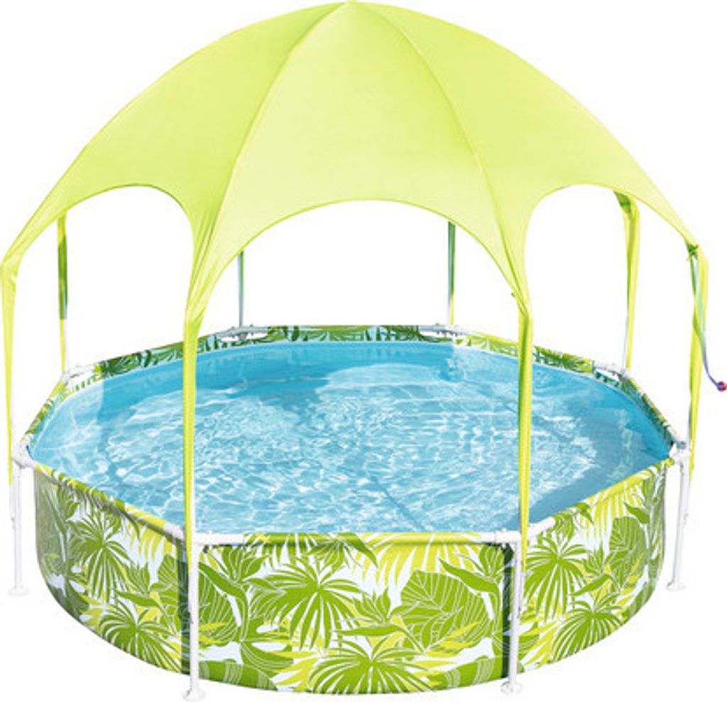 Aufstellpool Framepool rund 244 x 244 x 51 cm 1688 l multicolor inkl. Dach