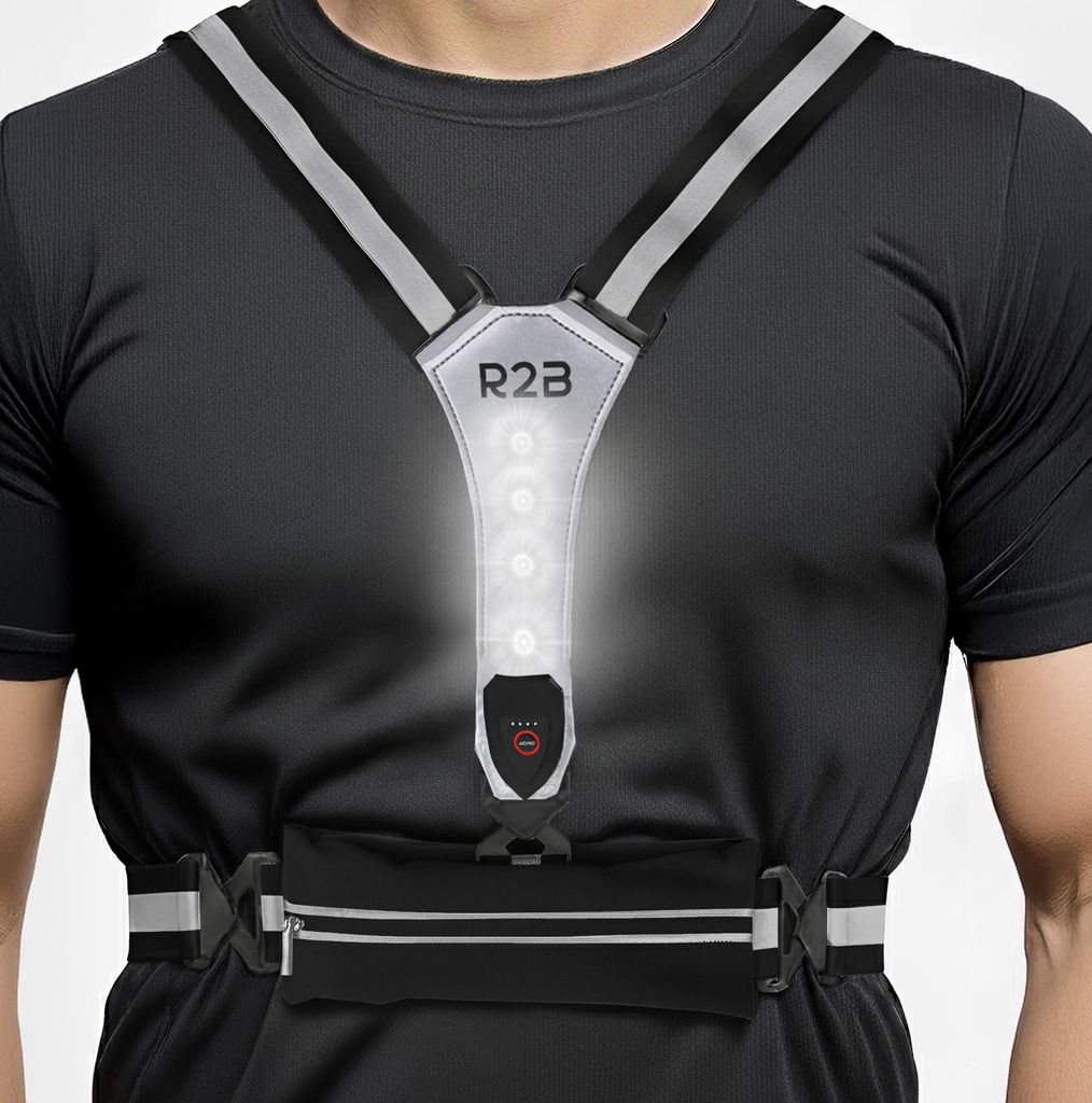 R2B Hardloopvest met Verlichting & Opbergvak – USB-C Productafbeelding 