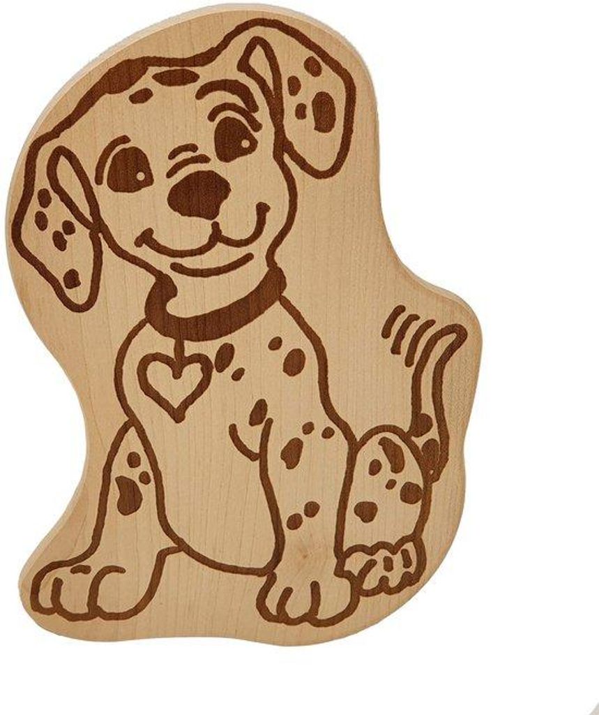 Holzfrühstücksbrett Dalmatiner Motiv ca. 23x15cm für Kinder