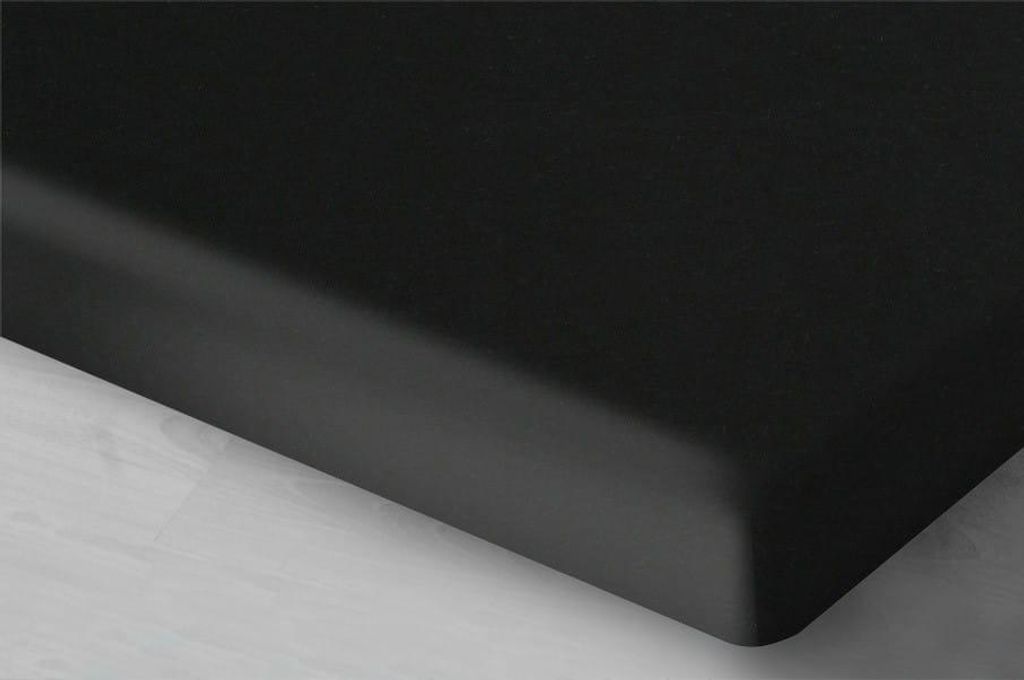 Spannbettlaken, Satin-Spannbettlaken, hochwertige Qualität, Mit Gummiband 90x200 Schwarz