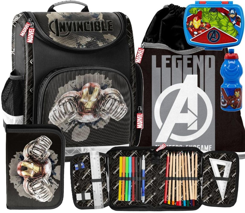 AVENGERS Zaino scolastico ergonomico, set da 5 pezzi: Immagine del prodotto 