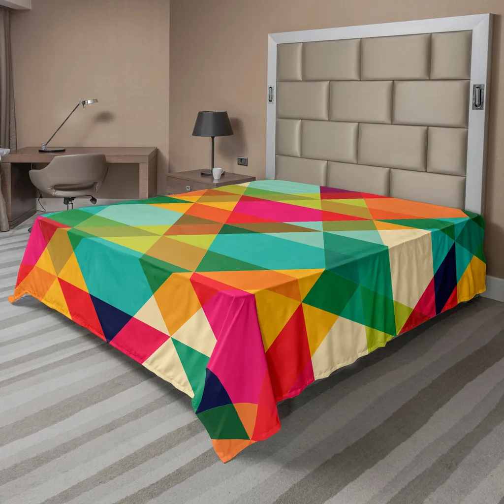 Drap de lit doux et confortable ABAKUHAUS, motif géométrique 266x260cm