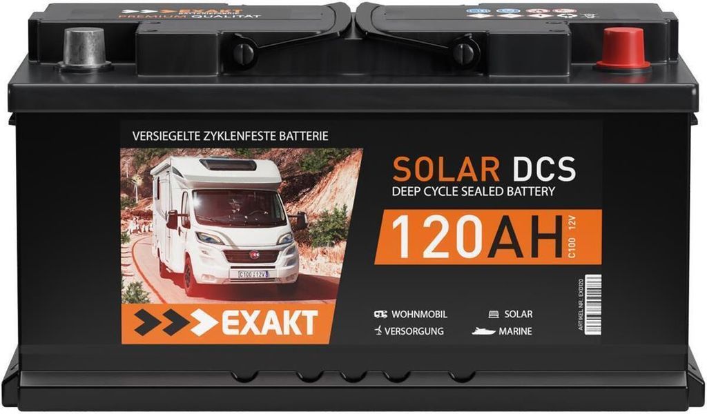 Solarbatterie 120Ah 12V EXAKT Solar DCS Wohnmobilbatterie Produktbild 
