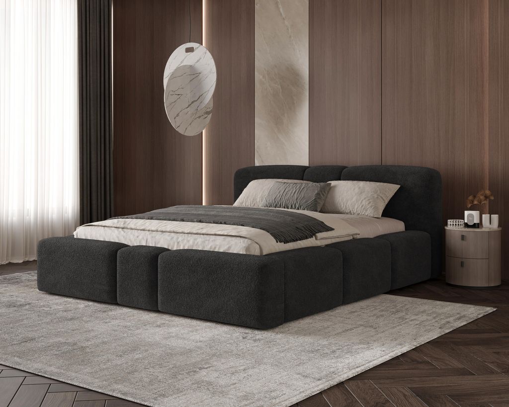 Chilly Monte Polsterbett 140x200 mit Bettkasten & Stauraum – Designer Doppelbett mit stabilem Metallrahmen - Monte99