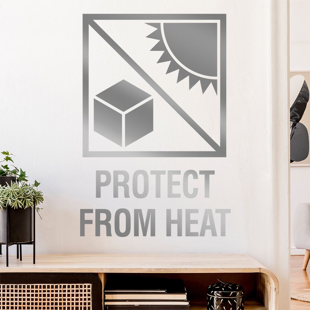 Protect form heat - hitze Wandtattoo Wandaufkleber Wall Sticker - Dekoration, Küche, Wohnzimmer, Schlafzimmer, Badezimmer