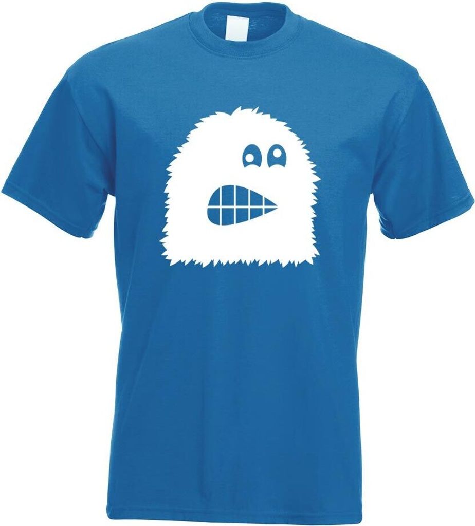 Kiwistar - T-Shirt - royal - Fuzzy Monster Comic Motiv Bedruckt Funshirt Design Print - mit Motiv Bedruckt - Funshirt Design - Sport - Freizeit - H...