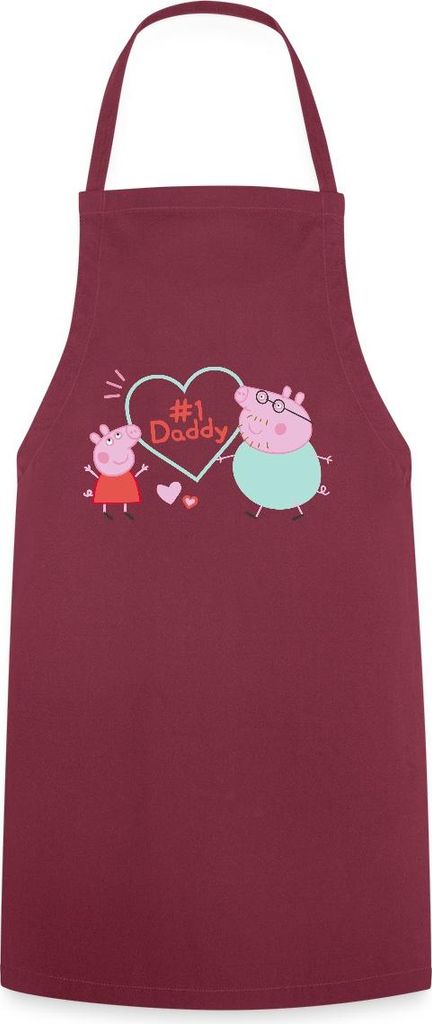 Spreadshirt Peppa Pig Design No. 1 Daddy: Peppa & Papa Wutz Kochschürze, One size, Bordeaux