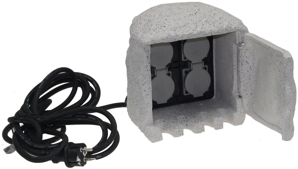 Prise de Jardin IP44 : Fini les Rallonges avec ce Bloc Pierre 4 Prises