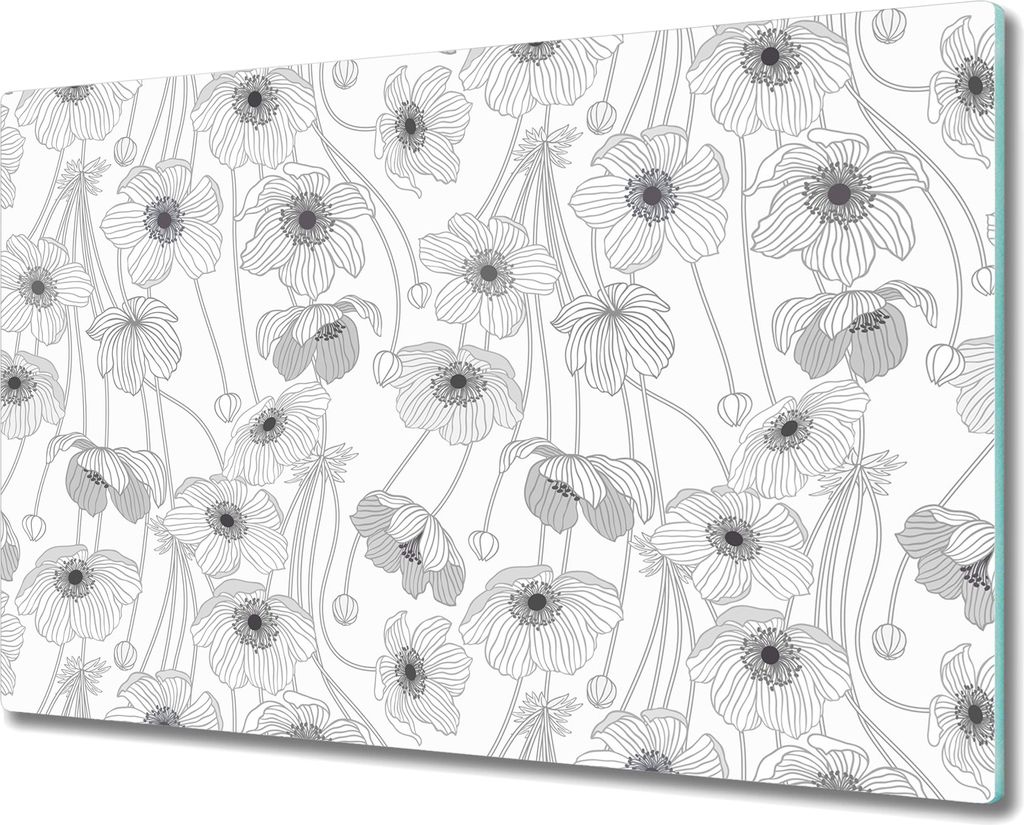 Glas Schneidebrett Herdabdeckplatten Schneideplatten - 80x52 cm - Frühlingsblumen