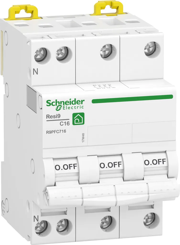 Disjoncteur pour plaque de cuisson triphasée 16A Schneider Resi9