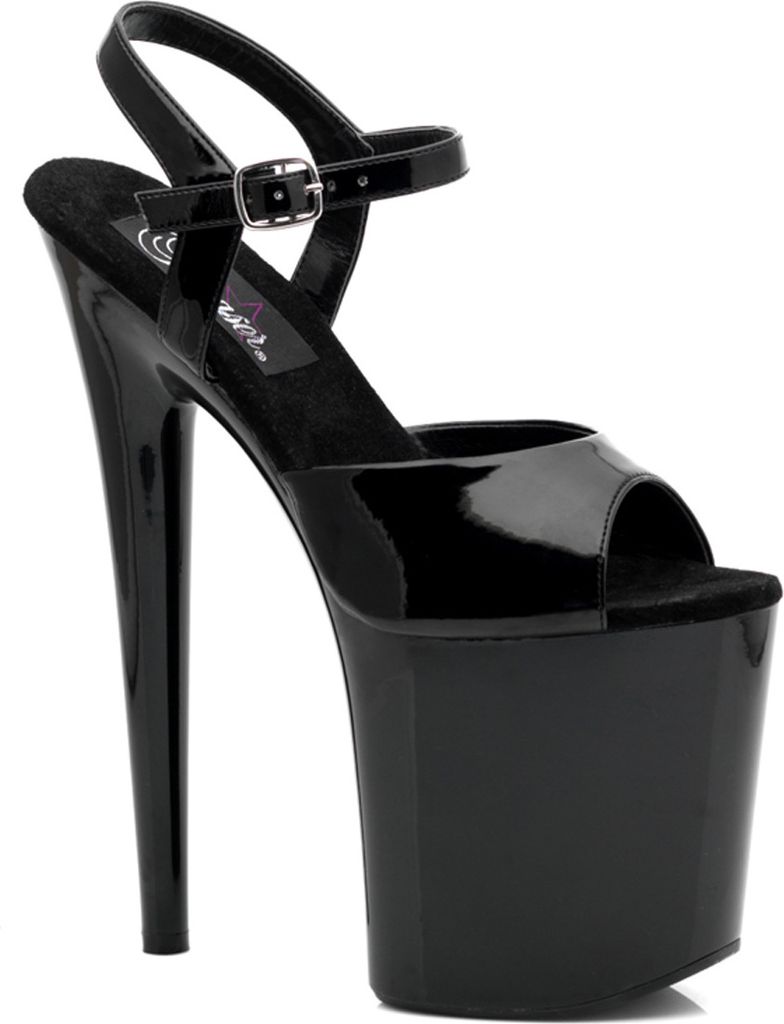 Pleaser FLAMINGO-809, Damen Plateau Sandalen, Schwarz Produktbild 