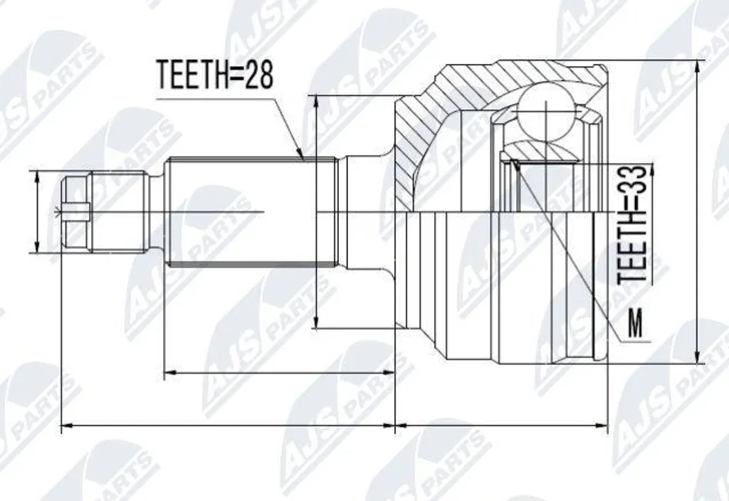 Jeu de joints arbre de transmission NTY NPZ-MZ-058 OE GD762550XC pour 6
