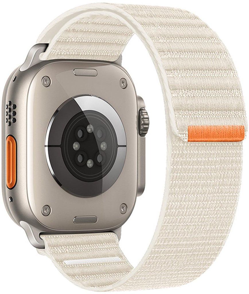 FFO2World Nylon-Wellenarmband für Apple Watch 42 mm (S11/10), 41/40/38 mm – Weiches, bequemes Nylonarmband mit Wellenstruktur – Sternenlicht