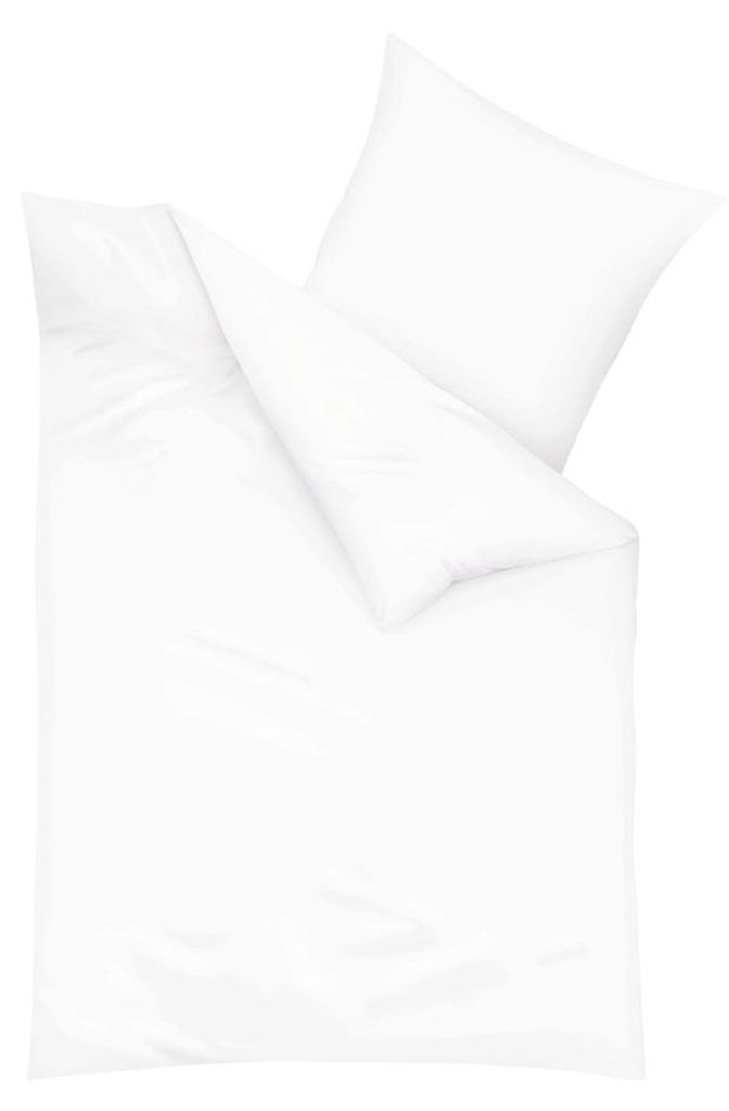 Kaeppel Biber Bettwäsche Uni Weiß Weiss 135x200 cm + 80x80 cm