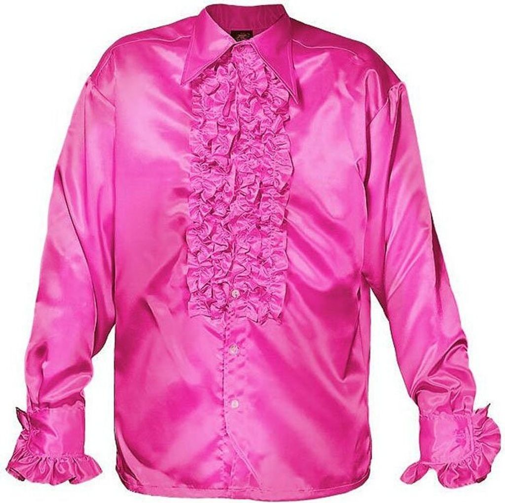 Schlagerstar Rüschenhemd pink Größe: XXL