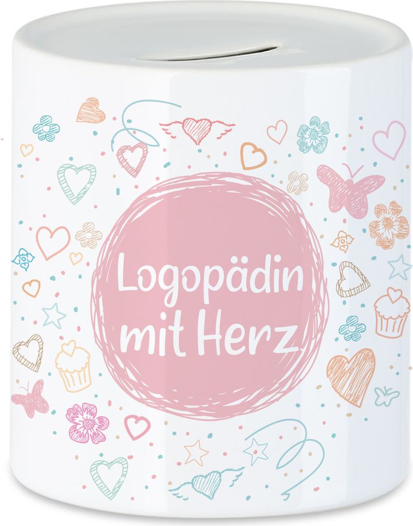 Logopädin mit Herz Spardose Dankeschön Geschenk Danke Sagen Für Alles Logopädie