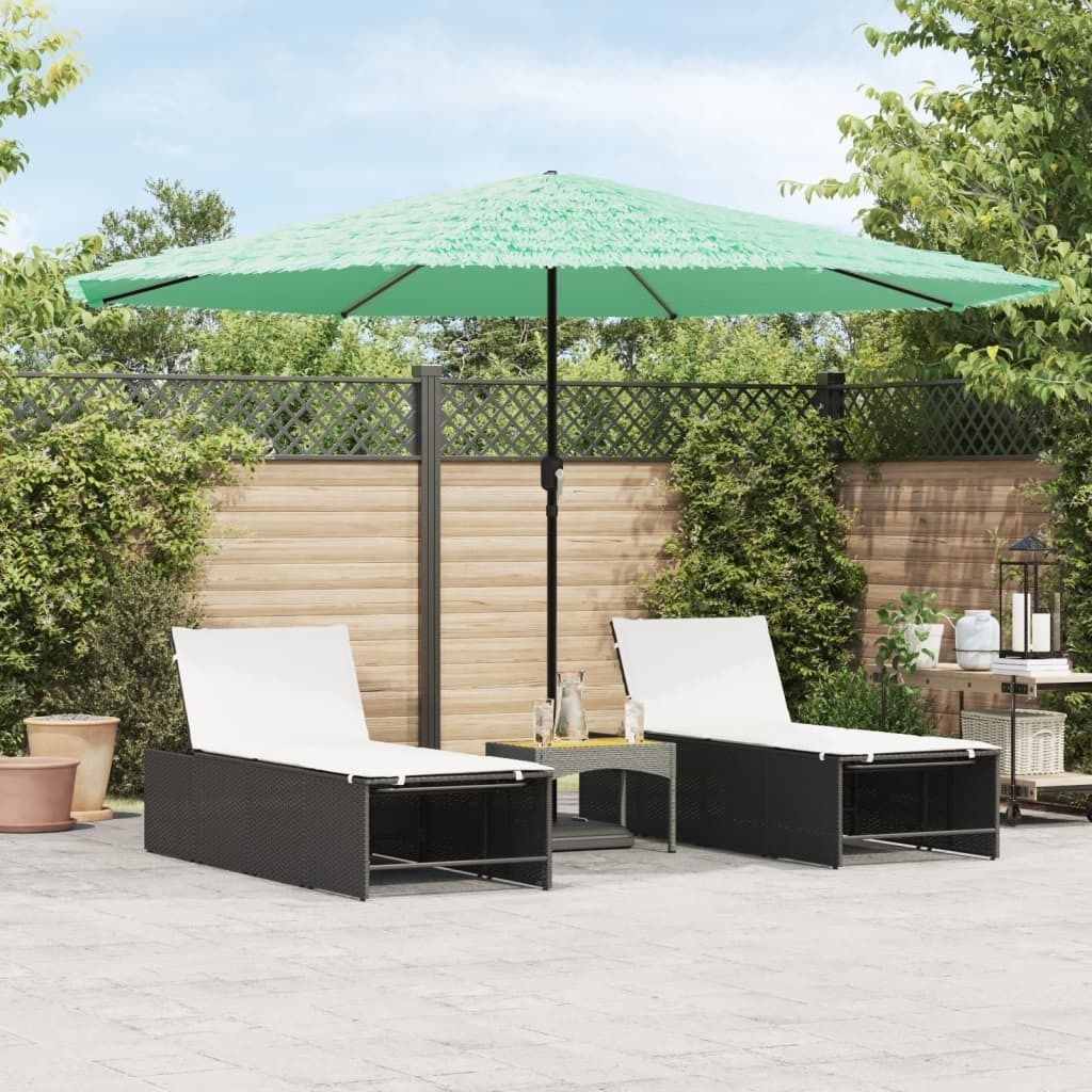 HOMMIE Sonnenschirm Anti-UV & Wasserfest - modernes Design - mit Stahlmast Grün 388x388x248cm DE140615 - Sonnenschirme