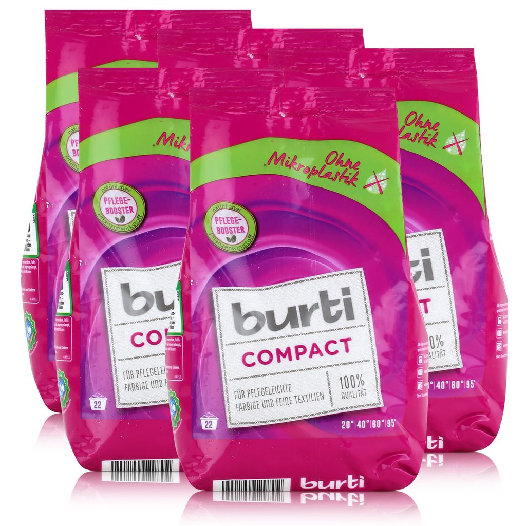 burti Compact Feinwaschmittel 1,3kg- Waschpulver (5er Pack)