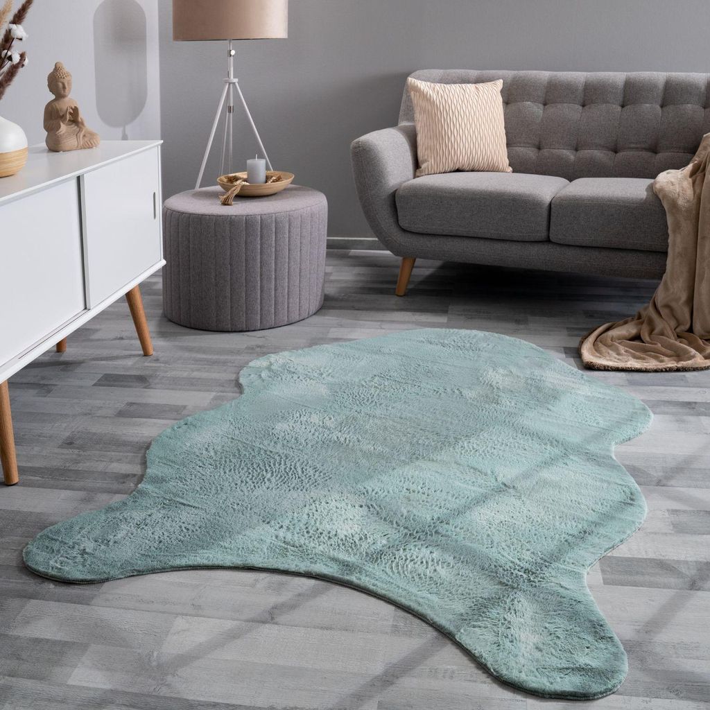TT Home Wohnzimmer Teppich Unifarben Flauschig Modern Produktbild 