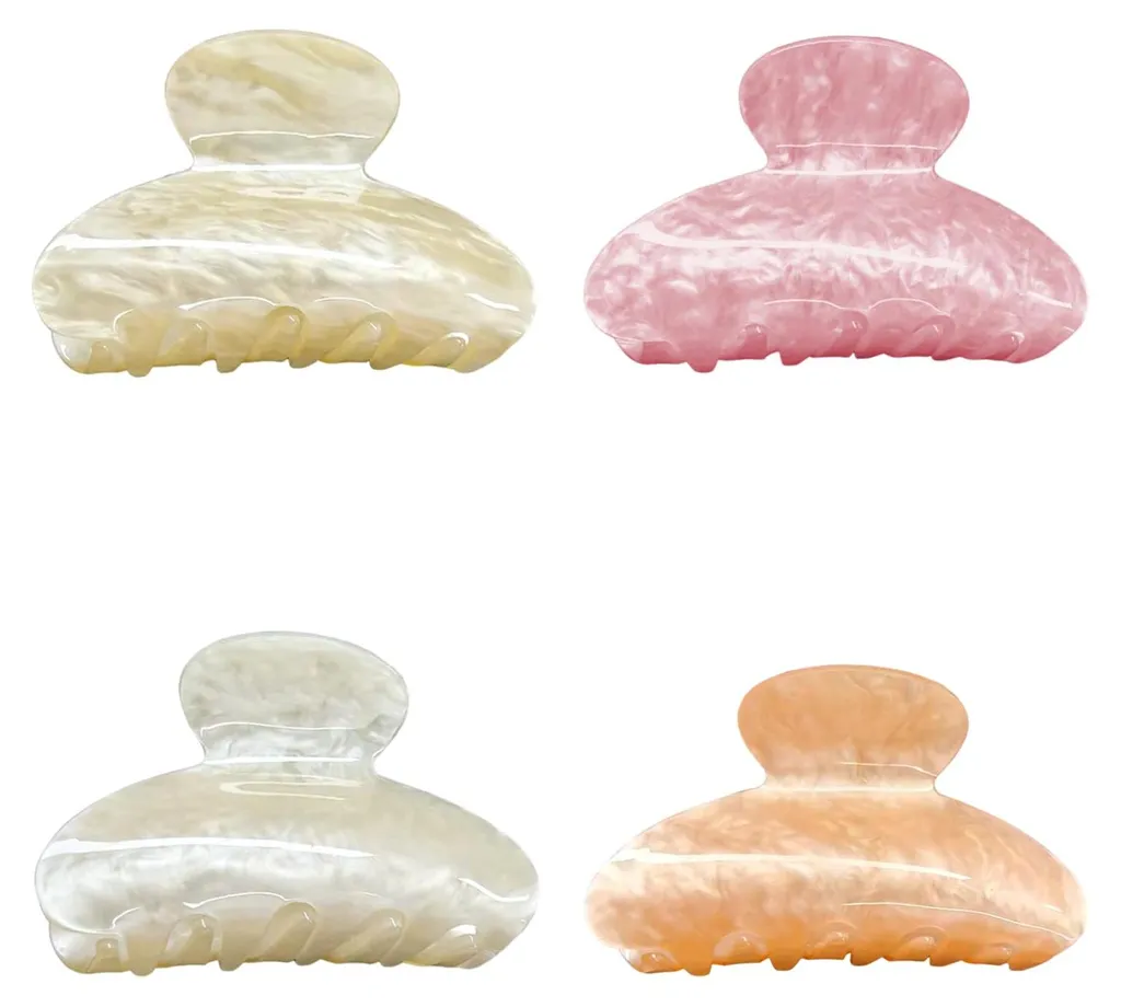 Barrettes Cheveux Épais Effet Acétate - Pinces XL avec Tenue Fiable 4 Pièces
